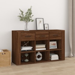 vidaXL Aparador de madera contrachapada marrón roble 100x30x59,5 cm