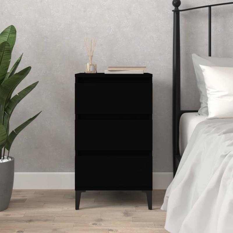 vidaXL Mesita de noche madera contrachapada negro 40x35x70 cm vidaXL Mesita de noche madera contrachapada negro 40x35x70 cm
