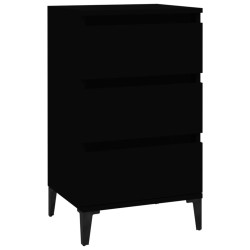 vidaXL Mesita de noche madera contrachapada negro 40x35x70 cm