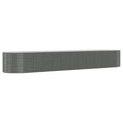 vidaXL Jardinera arriate acero recubrimiento polvo gris 507x100x68 cm