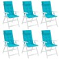 vidaXL Cojines para silla con respaldo alto 6 uds tela Oxford turquesa
