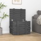 vidaXL Caja de almacenaje madera maciza de pino gris 58x40,5x42 cm