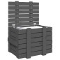 vidaXL Caja de almacenaje madera maciza de pino gris 58x40,5x42 cm