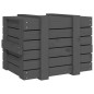 vidaXL Caja de almacenaje madera maciza de pino gris 58x40,5x42 cm