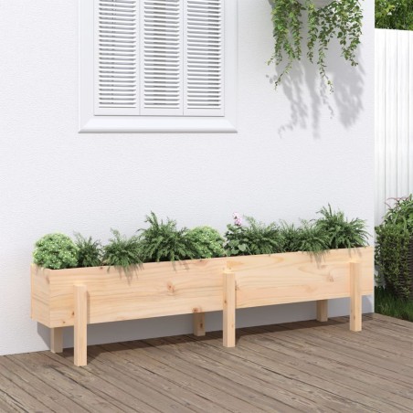 vidaXL Arriate elevado de jardín madera maciza de pino 160x30x38 cm