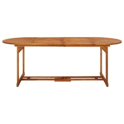 vidaXL Mesa de comedor jardín 220x90x75 cm madera maciza de acacia 