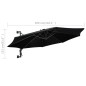 vidaXL Sombrilla de pared con palo de metal negro 300 cm