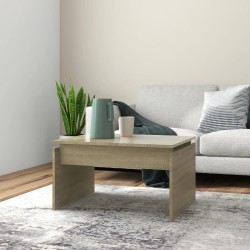 vidaXL Mesa de centro madera contrachapada roble Sonoma 68x50x38 cm