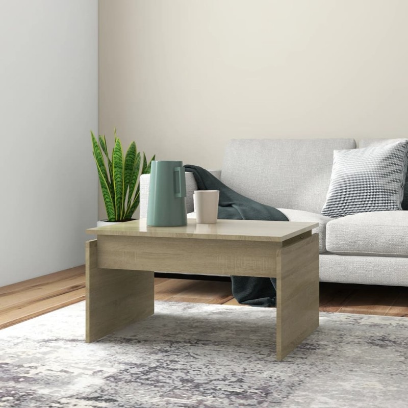 vidaXL Mesa de centro madera contrachapada roble Sonoma 68x50x38 cm vidaXL Mesa de centro madera contrachapada roble Sonoma 68x50x38 cm