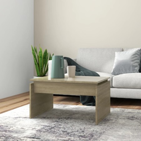 vidaXL Mesa de centro madera contrachapada roble Sonoma 68x50x38 cm