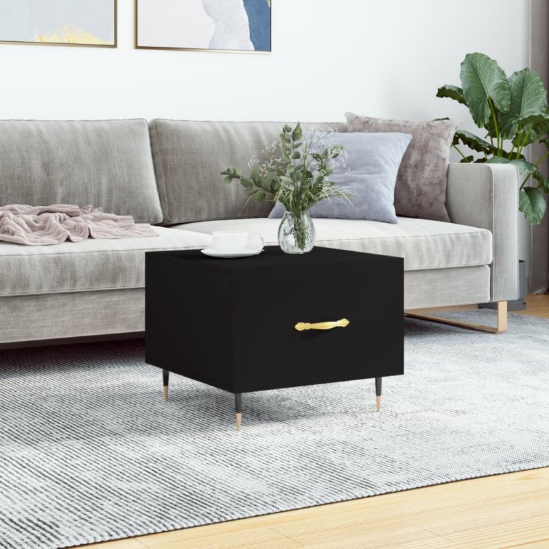 vidaXL Mesa de centro madera contrachapada negro 50x50x40 cm vidaXL Mesa de centro madera contrachapada negro 50x50x40 cm