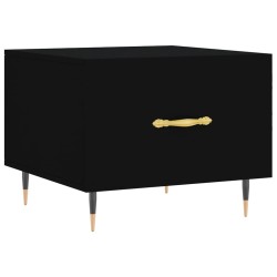 vidaXL Mesa de centro madera contrachapada negro 50x50x40 cm