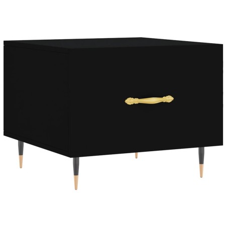 vidaXL Mesa de centro madera contrachapada negro 50x50x40 cm