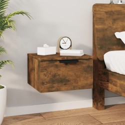 vidaXL Mesita de noche de pared color roble ahumado 34x30x20 cm