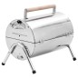 vidaXL Barbacoa de carbón de sobremesa acero inoxidable doble parrilla vidaXL Barbacoa de carbón de sobremesa acero inoxidable doble parrilla