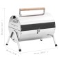 vidaXL Barbacoa de carbón de sobremesa acero inoxidable doble parrilla vidaXL Barbacoa de carbón de sobremesa acero inoxidable doble parrilla