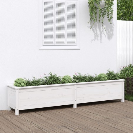 vidaXL Arriate elevado de jardín madera de pino blanco 199,5x40x39 cm
