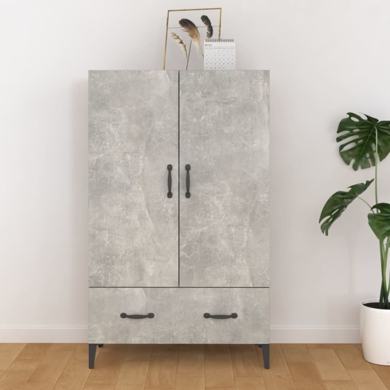 vidaXL Aparador de madera contrachapada gris hormigón 70x31x115 cm vidaXL Aparador de madera contrachapada gris hormigón 70x31x115 cm