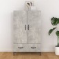 vidaXL Aparador de madera contrachapada gris hormigón 70x31x115 cm vidaXL Aparador de madera contrachapada gris hormigón 70x31x115 cm