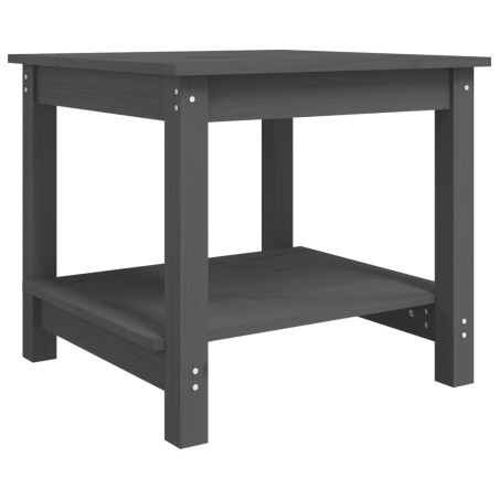 vidaXL Mesa de centro de madera maciza de pino gris 50x50x45 cm