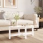 vidaXL Mesa de centro de madera maciza de pino blanco 87x48x35 cm vidaXL Mesa de centro de madera maciza de pino blanco 87x48x35 cm