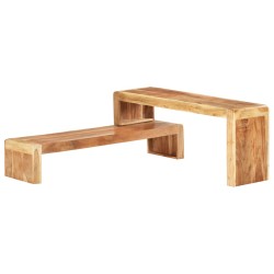 vidaXL Mueble de TV de 2 piezas de madera maciza de acacia