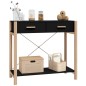 vidaXL Mesa consola de madera contrachapada negro 82x38x75 cm vidaXL Mesa consola de madera contrachapada negro 82x38x75 cm