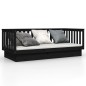 vidaXL Sofá cama de madera maciza de pino negro 80x200 cm vidaXL Sofá cama de madera maciza de pino negro 80x200 cm