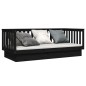 vidaXL Sofá cama de madera maciza de pino negro 80x200 cm vidaXL Sofá cama de madera maciza de pino negro 80x200 cm