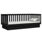 vidaXL Sofá cama de madera maciza de pino negro 80x200 cm vidaXL Sofá cama de madera maciza de pino negro 80x200 cm