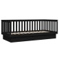 vidaXL Sofá cama de madera maciza de pino negro 80x200 cm vidaXL Sofá cama de madera maciza de pino negro 80x200 cm