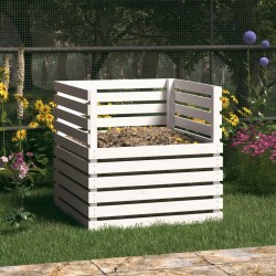 vidaXL Compostador de madera maciza de pino blanco 80x80x78 cm