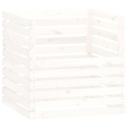 vidaXL Compostador de madera maciza de pino blanco 80x80x78 cm