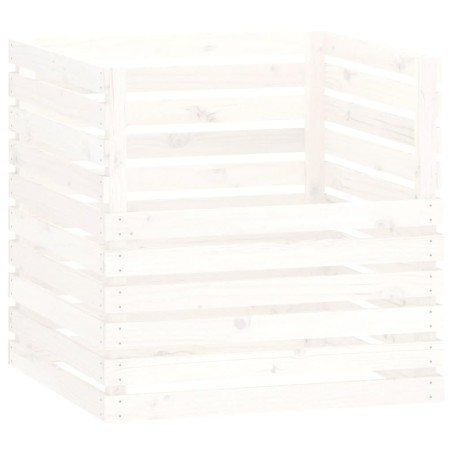 vidaXL Compostador de madera maciza de pino blanco 80x80x78 cm