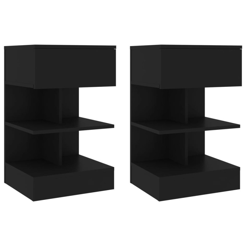 vidaXL Mesitas de noche 2 unidades negro 40x35x50 cm vidaXL Mesitas de noche 2 unidades negro 40x35x50 cm