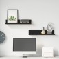 vidaXL Estantes de pared 2 uds madera maciza de pino negro 50x11x9 cm vidaXL Estantes de pared 2 uds madera maciza de pino negro 50x11x9 cm