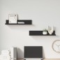 vidaXL Estantes de pared 2 uds madera maciza de pino negro 50x11x9 cm vidaXL Estantes de pared 2 uds madera maciza de pino negro 50x11x9 cm