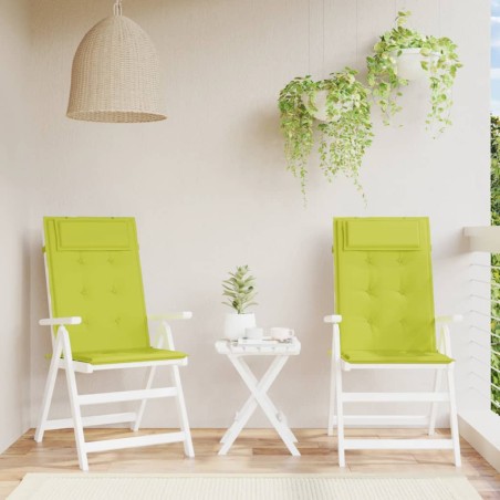 vidaXL Cojines de silla respaldo alto 2 uds tela Oxford verde brillo