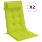 vidaXL Cojines de silla respaldo alto 2 uds tela Oxford verde brillo vidaXL Cojines de silla respaldo alto 2 uds tela Oxford verde brillo