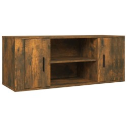 vidaXL Mueble para TV madera contrachapada roble ahumado 100x35x40 cm