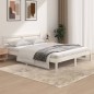 vidaXL Estructura de cama madera maciza de pino blanco 150x200 cm vidaXL Estructura de cama madera maciza de pino blanco 150x200 cm