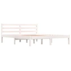 vidaXL Estructura de cama madera maciza de pino blanco 150x200 cm