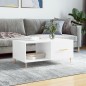vidaXL Mesa de centro madera contrachapada blanco brillo 90x50x40 cm vidaXL Mesa de centro madera contrachapada blanco brillo 90x50x40 cm