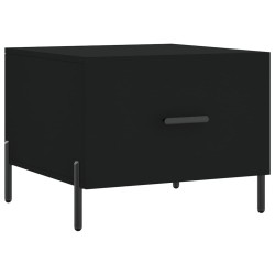 vidaXL Mesa de centro madera contrachapada negro 50x50x40 cm