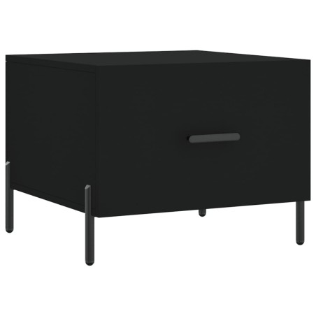 vidaXL Mesa de centro madera contrachapada negro 50x50x40 cm