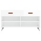 vidaXL Banco zapatero madera de ingeniería blanco brillo 102x35x55 cm vidaXL Banco zapatero madera de ingeniería blanco brillo 102x35x55 cm