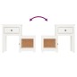 vidaXL Mesita de noche madera maciza de pino blanco 79,5x38x65,5 cm