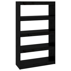 vidaXL Estantería/divisor de espacios madera pino negro 80x30x135,5 cm