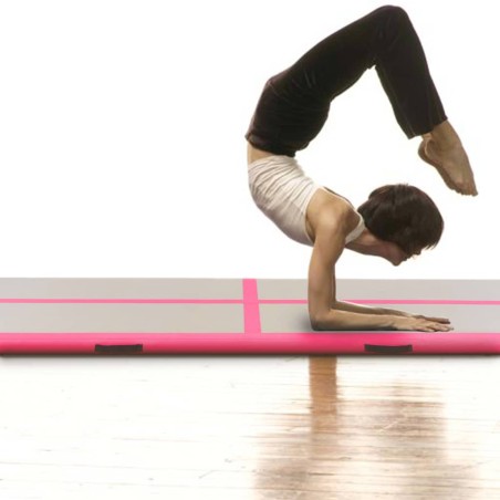 vidaXL Esterilla inflable de gimnasia con bomba 500x100x10 cm PVC rosa
