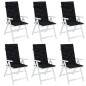 vidaXL Cojines silla respaldo alto 6 uds tela Oxford a cuadros negro vidaXL Cojines silla respaldo alto 6 uds tela Oxford a cuadros negro